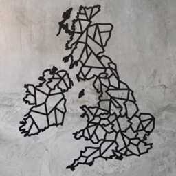 Geometric United Kingdom Map, Steel Wall Art, British Pride - thumbnail 2