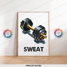 Home Gym Prints - 3 Fitness Posters - Watercolour Design Sports Motivation Poster Athlete Decor Gymnasium Wall Art House Gift - thumbnail 3