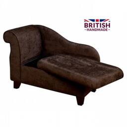 Handmade Chocolate Velvet Storage Chaise Longue 41 - thumbnail 1
