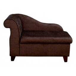 Handmade Chocolate Velvet Storage Chaise Longue 41 - thumbnail 2