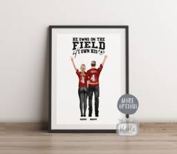 Personalised Couple Print, Football Poster, Quotes, Gifts For Couples, Portrait - thumbnail 1