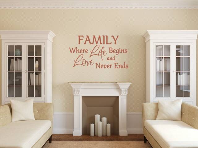 Family Where Life Begins & Love Never Ends. Vinyl Wall Decal - image 1