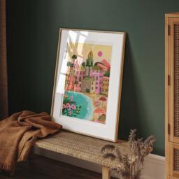 Camogli Print, Italy Poster, Illustrated Travel A5/A4 A3 A2 A1 - thumbnail 1