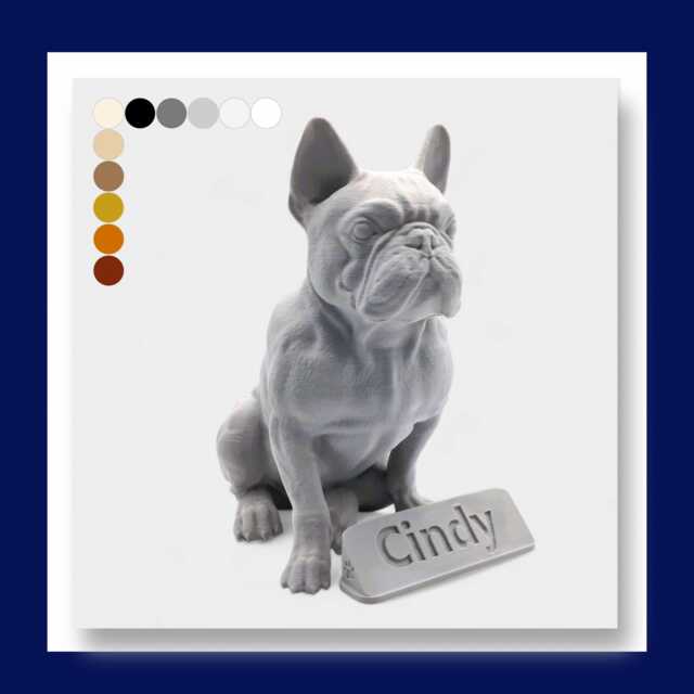 French Bulldog Statue/Ornament - Custom Personalisation 11 Colours Available Matte & Metallic - image 1