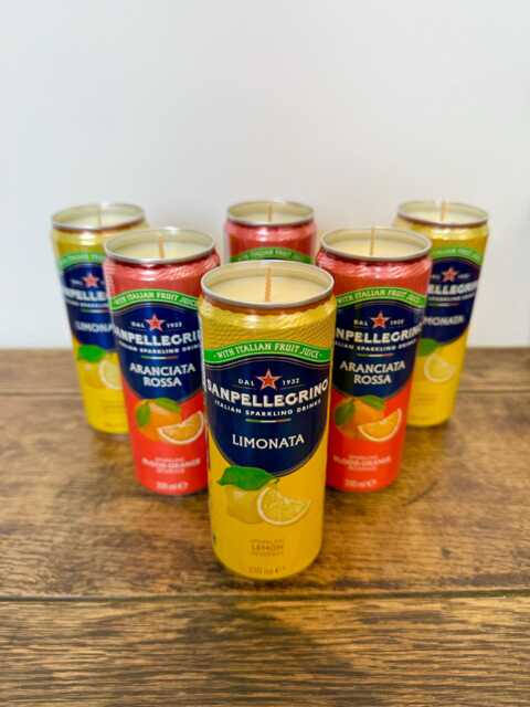 Sanpellegrino Can Candle - Scented Soy Wax Smells Like The Drink Lemonade Orange Peach Water - image 1