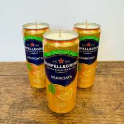 Sanpellegrino Can Candle - Scented Soy Wax Smells Like The Drink Lemonade Orange Peach Water - thumbnail 3
