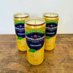 Sanpellegrino Can Candle - Scented Soy Wax Smells Like The Drink Lemonade Orange Peach Water - thumbnail 2