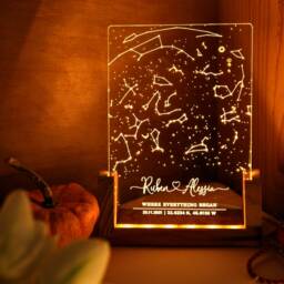Personalized Constellation Chart Lamp - Gift Star Map On Night Light For Boyfriend/Girlfriend Stars Couples - thumbnail 3