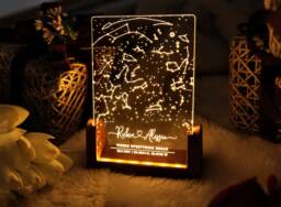 Personalized Constellation Chart Lamp - Gift Star Map On Night Light For Boyfriend/Girlfriend Stars Couples - thumbnail 1