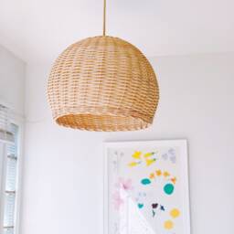 Handmade Rattan Pendant Light, Woven Wicker Basket Lamp - thumbnail 3