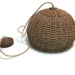 Handmade Rattan Pendant Light, Woven Wicker Basket Lamp - thumbnail 4