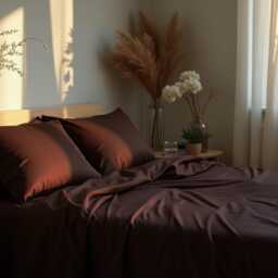 Dark Chocolate Bedding Set 1 Duvet Cover & 2 Pillowcases Cotton Sateen Comforter - thumbnail 3