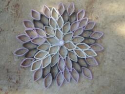 Large Paper Dahlia Wall Art Purple Gray Geometric Flower - thumbnail 1