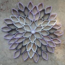 Large Paper Dahlia Wall Art Purple Gray Geometric Flower - thumbnail 4