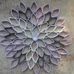 Large Paper Dahlia Wall Art Purple Gray Geometric Flower - thumbnail 3