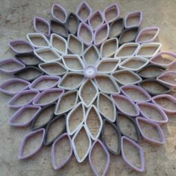 Large Paper Dahlia Wall Art Purple Gray Geometric Flower - thumbnail 2