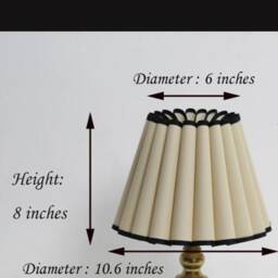Handmade Khaki Checkered Fabric Lamp With Dark Green Ceramic Base - thumbnail 2