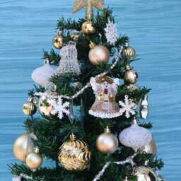 Fully Decorated Tabletop Christmas Tree, 50 Clear Lights, Gold Star Topper, Entryway D??cor - thumbnail 4