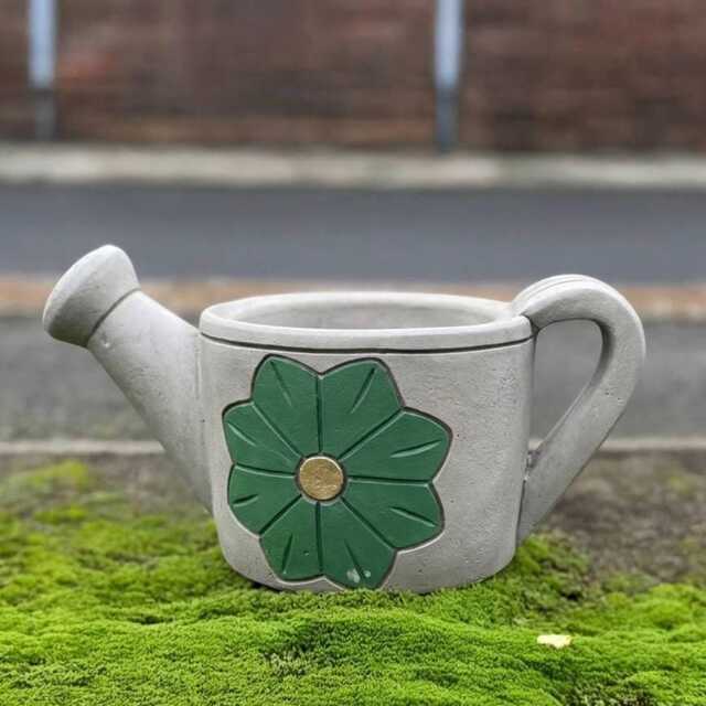 Handmade Concrete Watering Can Planter Outdoor Stone Flower Pot Ornament Garden Cute Decor Handcrafted Cement Decoration - image 1