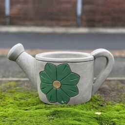 Handmade Concrete Watering Can Planter Outdoor Stone Flower Pot Ornament Garden Cute Decor Handcrafted Cement Decoration - thumbnail 1
