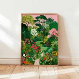 Tropical Poster, Botanical Nature Print, Jungle Wall Art Leaves Decor, Green Plant Poster Exotic Gift - thumbnail 1