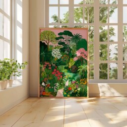 Tropical Poster, Botanical Nature Print, Jungle Wall Art Leaves Decor, Green Plant Poster Exotic Gift - thumbnail 2