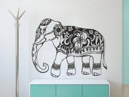 Elephant Wall Decals Indian Boho Bedding Decal Vinyl Sticker Nursery Yoga Studio Namaste Home Decor Art Mural Bedroom Dorm Ms313 - thumbnail 1
