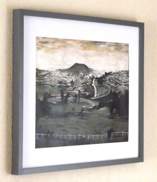 L S Lowry Art Print - Bargoed Satin Grey Frame With White Mount & Textured Image - image 1