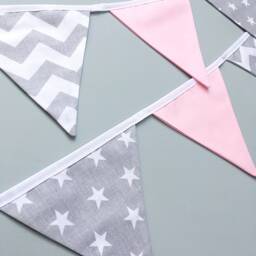 Grey & Pink Bunting, Nursery Baby Girl Bunting - thumbnail 2