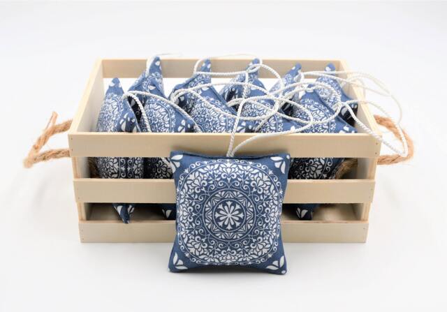 Mandala Lavender Pillows, 8 X cm, Set Of 10, Blue Ornaments, Ethnic Scented Easter Gift, Mother's Day Christmas Gift - image 1