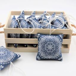 Mandala Lavender Pillows, 8 X cm, Set Of 10, Blue Ornaments, Ethnic Scented Easter Gift, Mother's Day Christmas Gift - thumbnail 2