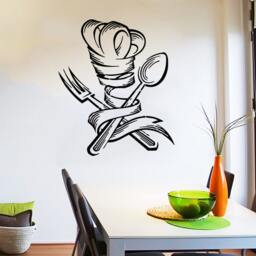 Wall Decals Latware Chef Decal Vinyl Sticker Home Decor Interior Design Kitchen Cafe Restaurant Ms498 - thumbnail 1