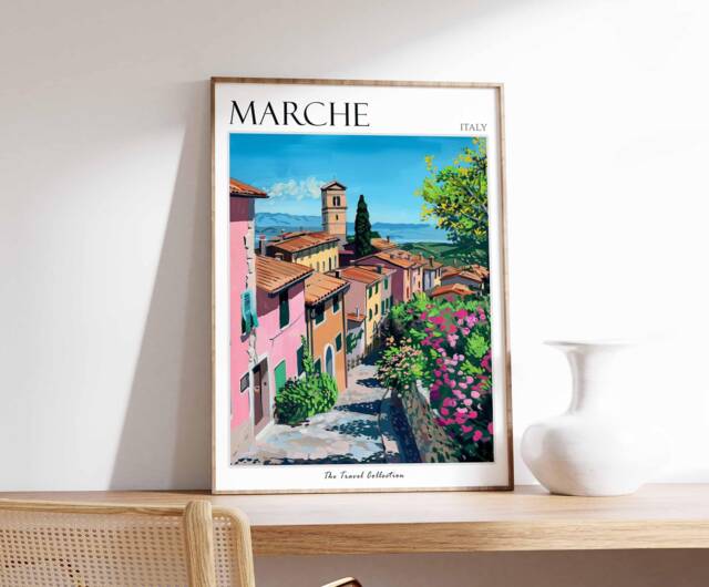 Marche Italy Travel Poster Vintage Italian Wall Art - image 1