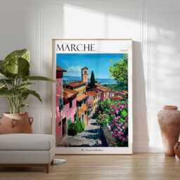 Marche Italy Travel Poster Vintage Italian Wall Art - thumbnail 3
