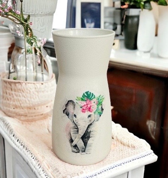 Elephant Vase, Themed Gifts, Gifts For Lovers, Pretty Home Decor - image 1