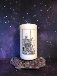 Queen Of Swords - Tarot Pillar Candle - thumbnail 1