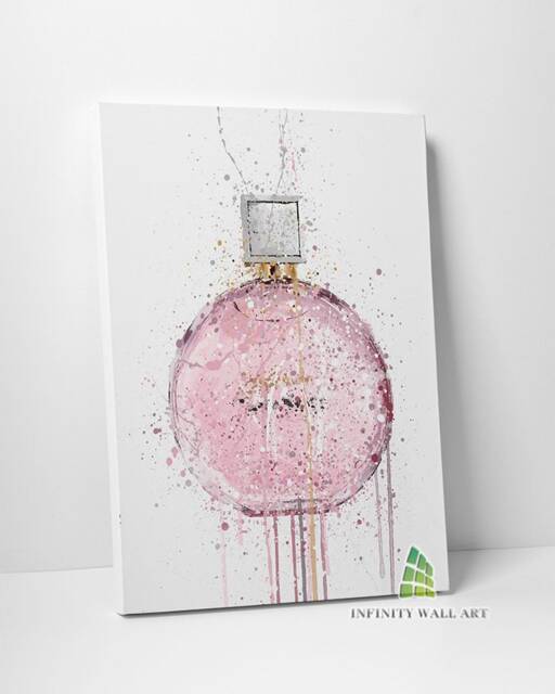 Pink Perfume Fashion Canvas Art Print Picture Framed Wall Decor -C906 - image 1