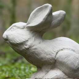 Stone Rabbit Figurine Concrete Bunny Statue Outdoor Animal Sculpture Cement Pet Decoration Lawn & Garden Ornament Bunny Lover Gift - thumbnail 3