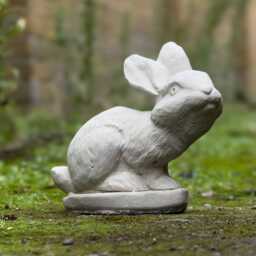 Stone Rabbit Figurine Concrete Bunny Statue Outdoor Animal Sculpture Cement Pet Decoration Lawn & Garden Ornament Bunny Lover Gift - thumbnail 2