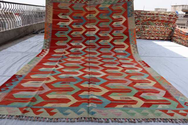 7x10 Ft Maimana Chubi Kilim Rug, New Flatweave Afghan Tribal Turkmen Oriental Rug, Vintage Rug For Bedroom, Livingroom Carpet - image 1