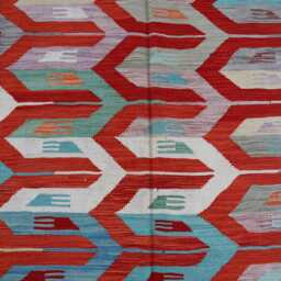 7x10 Ft Maimana Chubi Kilim Rug, New Flatweave Afghan Tribal Turkmen Oriental Rug, Vintage Rug For Bedroom, Livingroom Carpet - thumbnail 3