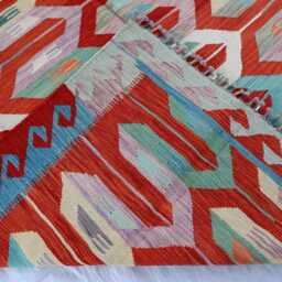 7x10 Ft Maimana Chubi Kilim Rug, New Flatweave Afghan Tribal Turkmen Oriental Rug, Vintage Rug For Bedroom, Livingroom Carpet - thumbnail 4