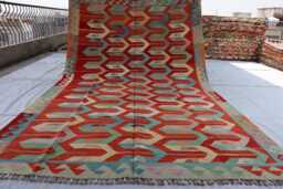 7x10 Ft Maimana Chubi Kilim Rug, New Flatweave Afghan Tribal Turkmen Oriental Rug, Vintage Rug For Bedroom, Livingroom Carpet - thumbnail 1