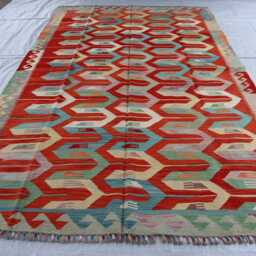 7x10 Ft Maimana Chubi Kilim Rug, New Flatweave Afghan Tribal Turkmen Oriental Rug, Vintage Rug For Bedroom, Livingroom Carpet - thumbnail 2