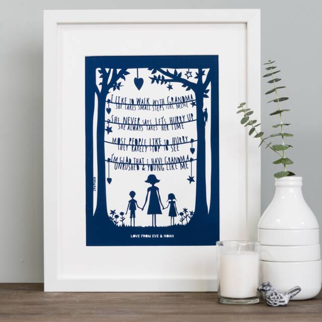 Personalised Grandparent Fine Art Print, Grandchild Keepsake - image 1