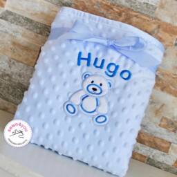 Embroidered Blue Baby Blanket UK Personalised Fleece, Appliqu?? Design Boy - thumbnail 3