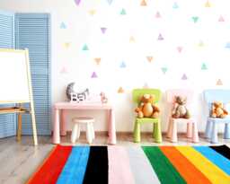 Pastel Rainbow Triangle Wall Decals Watercolor Nursery Decor