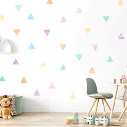 Pastel Rainbow Triangle Wall Decals Watercolor Nursery Decor - thumbnail 2