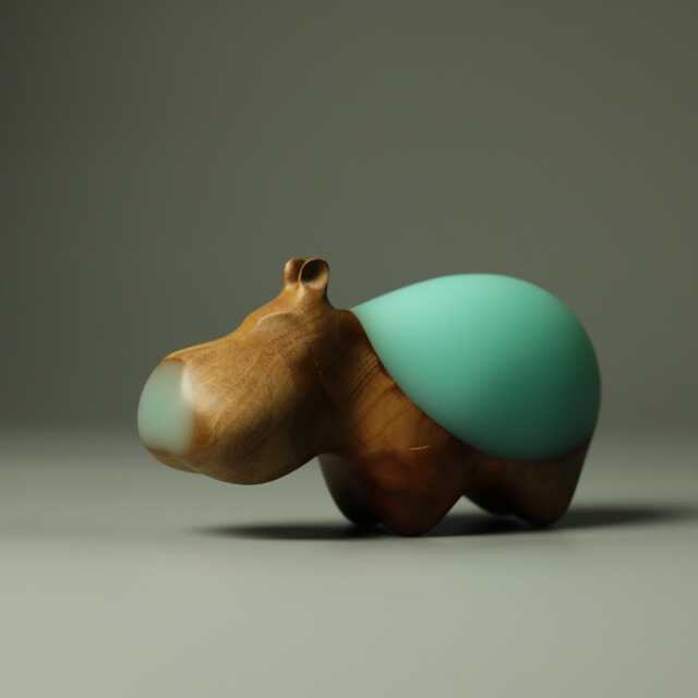 Duo Hippopotamus Sculpture - 22 - image 1