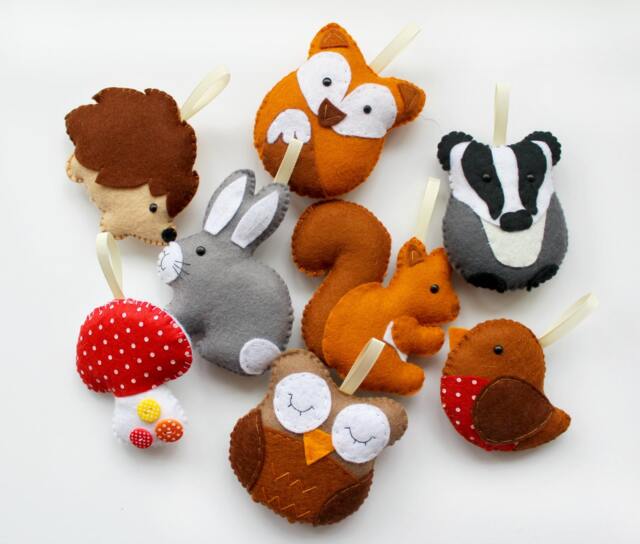 Felt Woodland Animal Ornament Handmade Garland Decoration - image 1